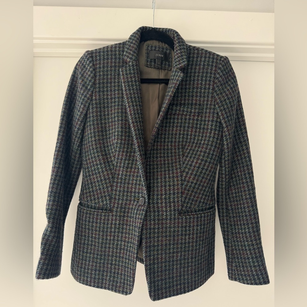 J. Crew Women's Multicolor Houndstooth Blazer